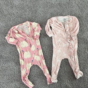 Bundle of Baby Girl Pink and Cream Footies